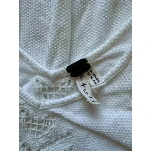 Free People Light Cream Long Sleeve Tunic with Cutout Detail - Picture 3 of 7